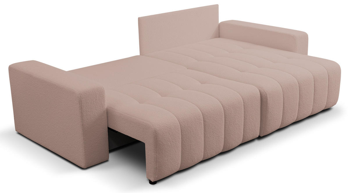 ECKSOFA Palermo mit Schlaffunktion und Bettkasten - Beige, Holz/Holzwerkstoff (245/143cm) - Ravio