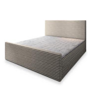 POSTEL BOXSPRING BRENTO 140x200 cm, s matrací a úložným prostorem, světle šedá - světle šedá, kompozitní dřevo/textil (140/200cm) - MASSENO
