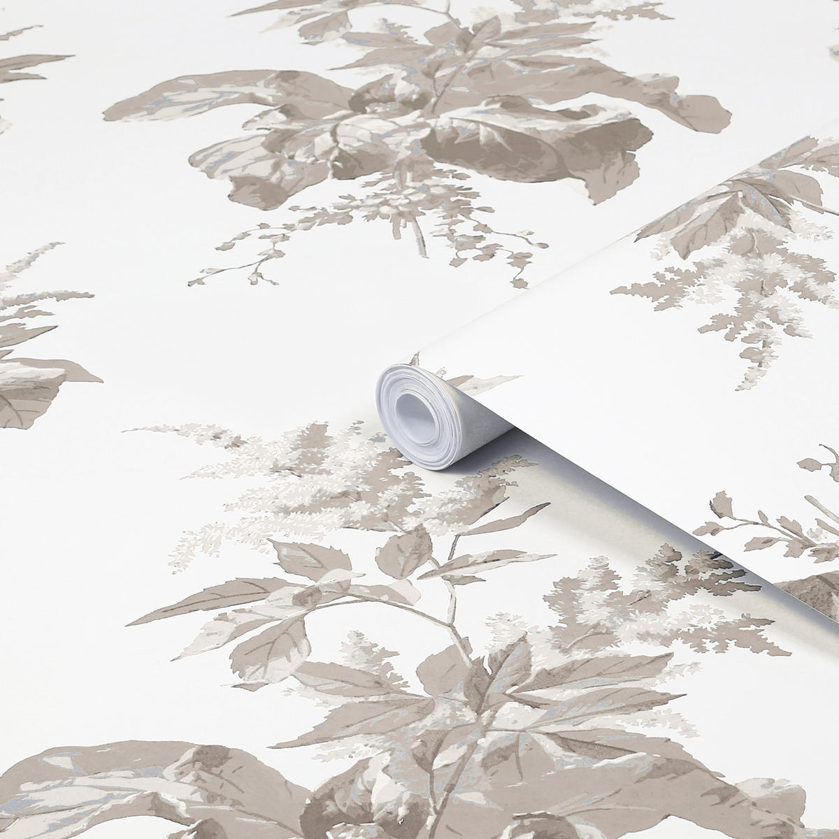 VLIESTAPETE Narberth Taubengrau | Beige Grau | Blumen | 10mx52cm - Grau, Papier/Kunststoff (52/1000cm) - Graham & Brown