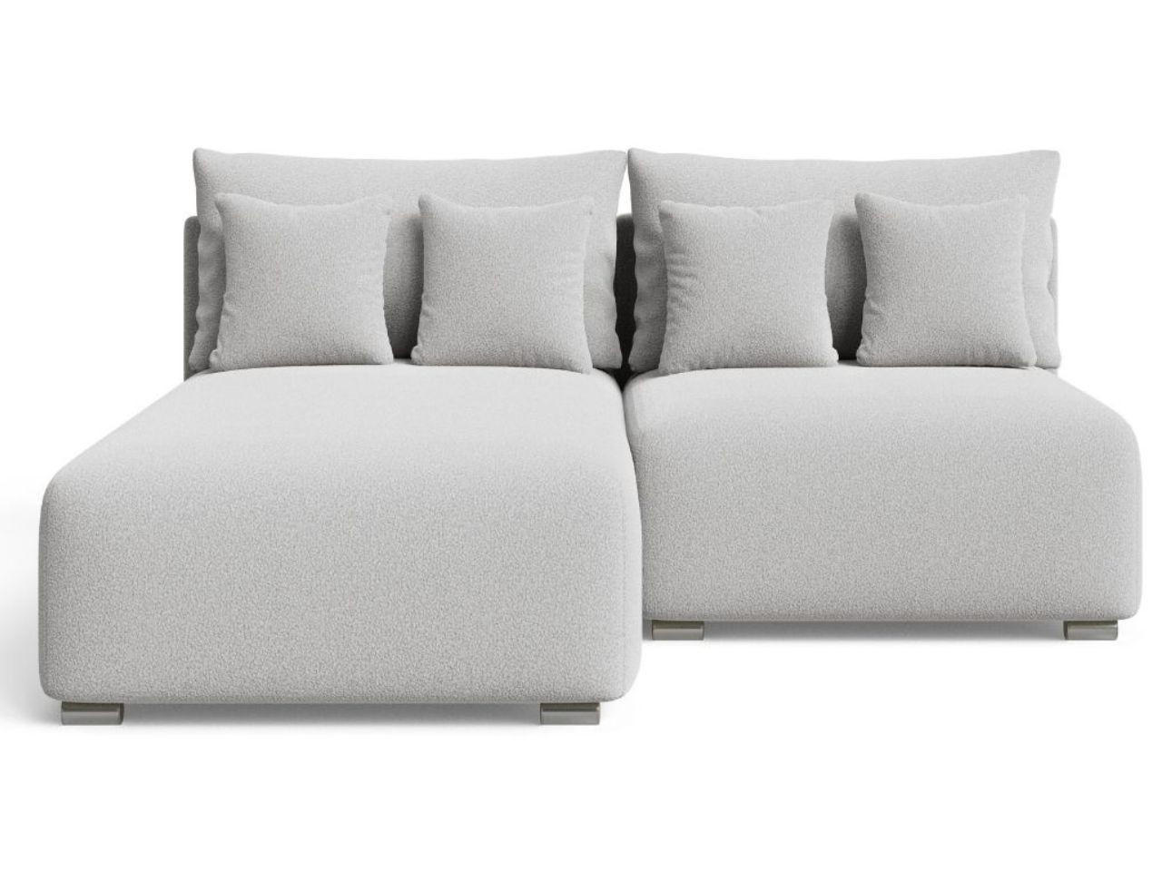 ECKSOFA Ronni Bouclé-Stoff Grau Links - Grau, Holz/Textil (206/190cm) - Graingold