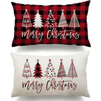 KISSENBEZUG 2-teiliges Set 30 x 50 cm Leinen Weihnachten Rot - Multicolor, Textil (30/50cm)