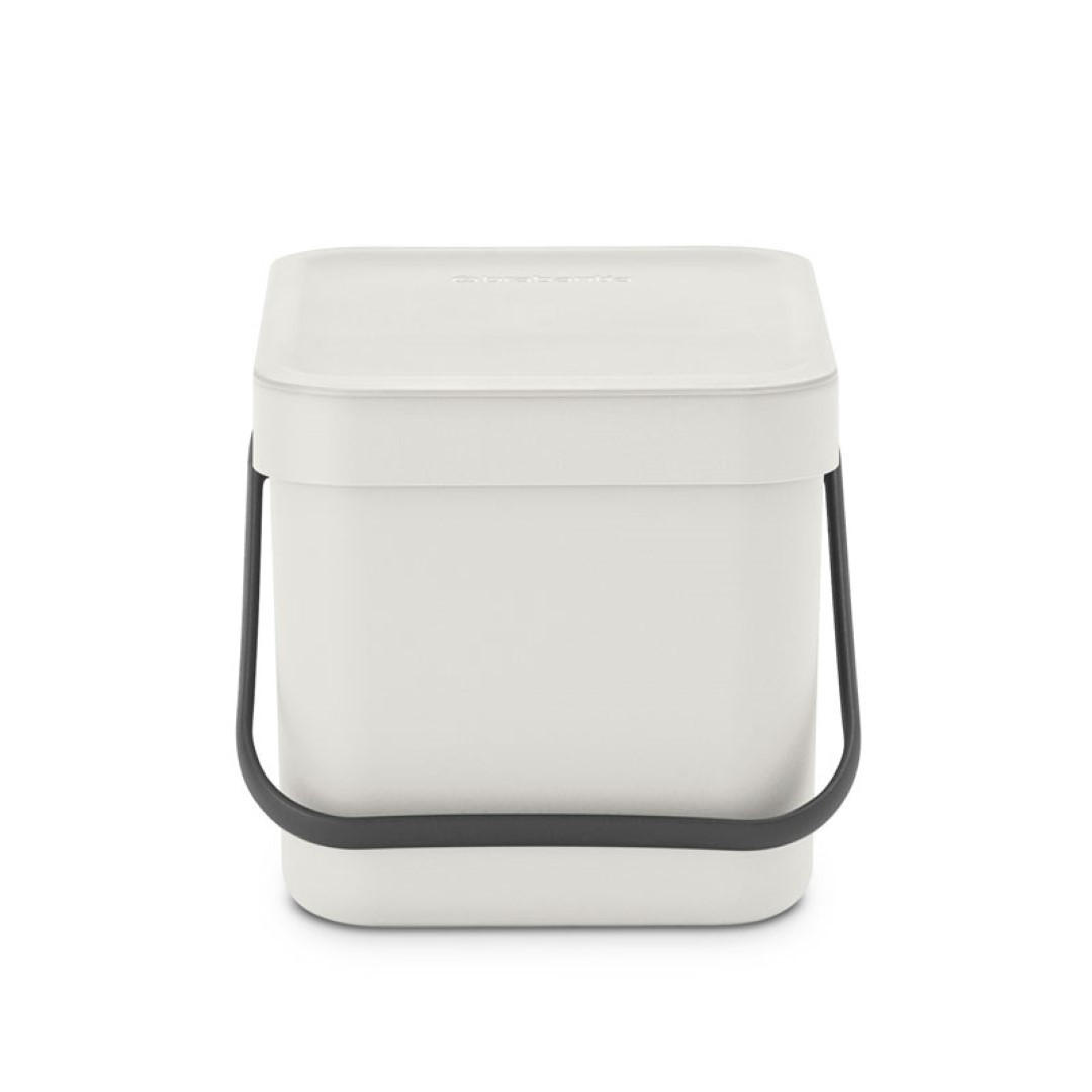 MÜLLEIMER Mit Stay Open Deckel 6 Liter 18 x 20 x 24,5 cm Kunststoff Hellgrau - Grau, Kunststoff (20/18.1/24.5cm) - PROREGAL