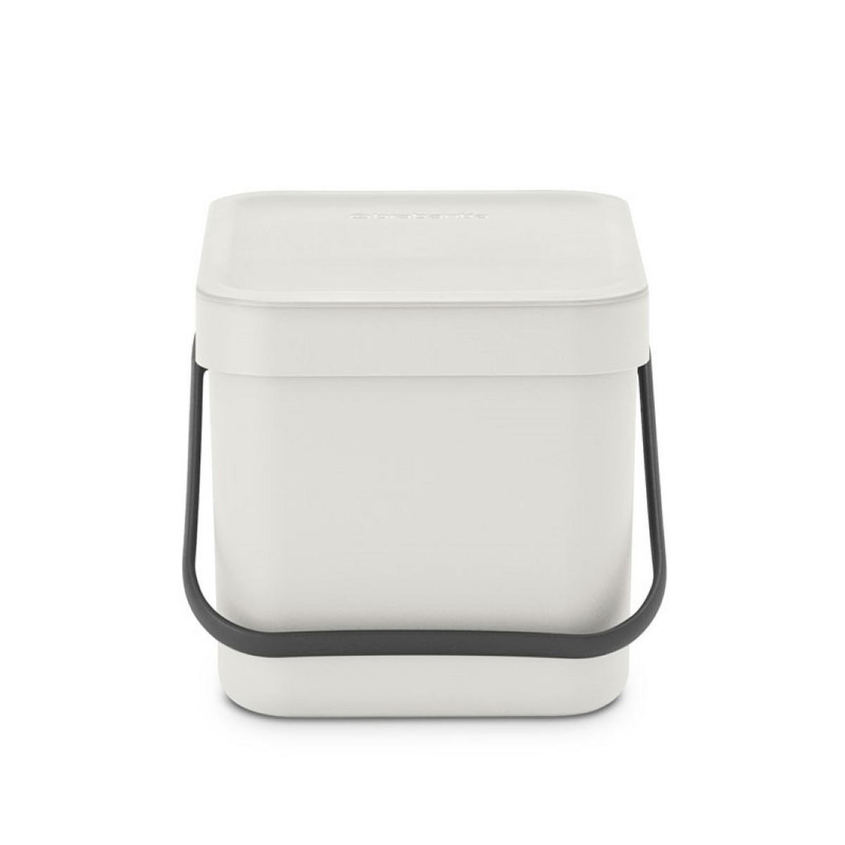 MÜLLEIMER Mit Stay Open Deckel 6 Liter 18 x 20 x 24,5 cm Kunststoff Hellgrau - Grau, Kunststoff (20/18.1/24.5cm) - PROREGAL
