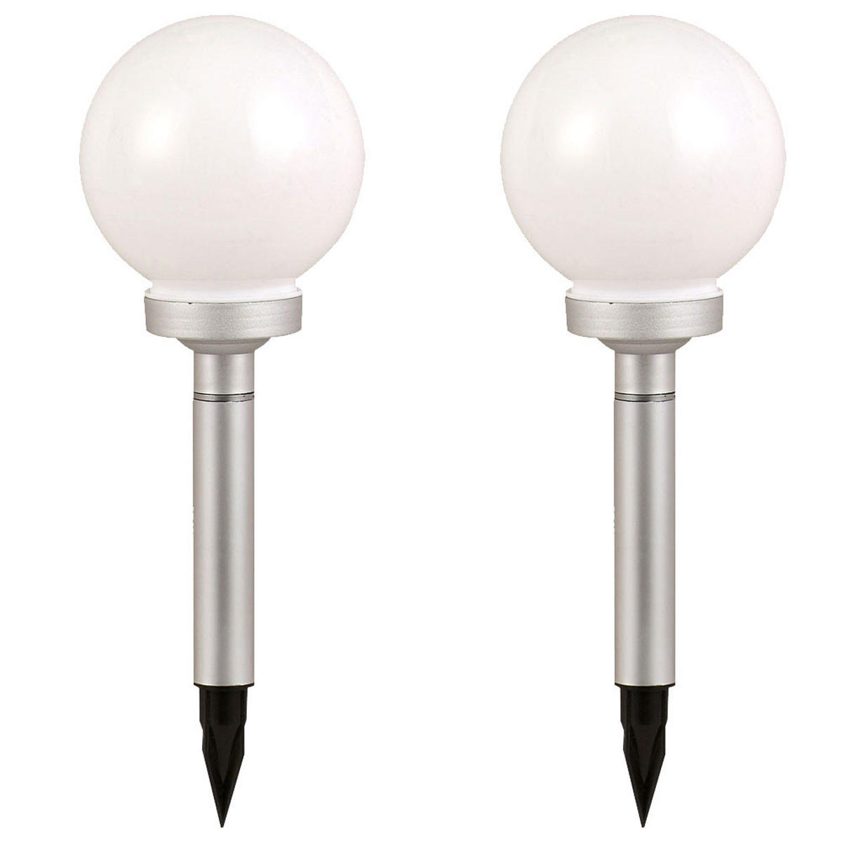 LED AUSSENLEUCHTE Weiß Kunststoff 2er Set - Weiß, Kunststoff (15/15/42.5cm)