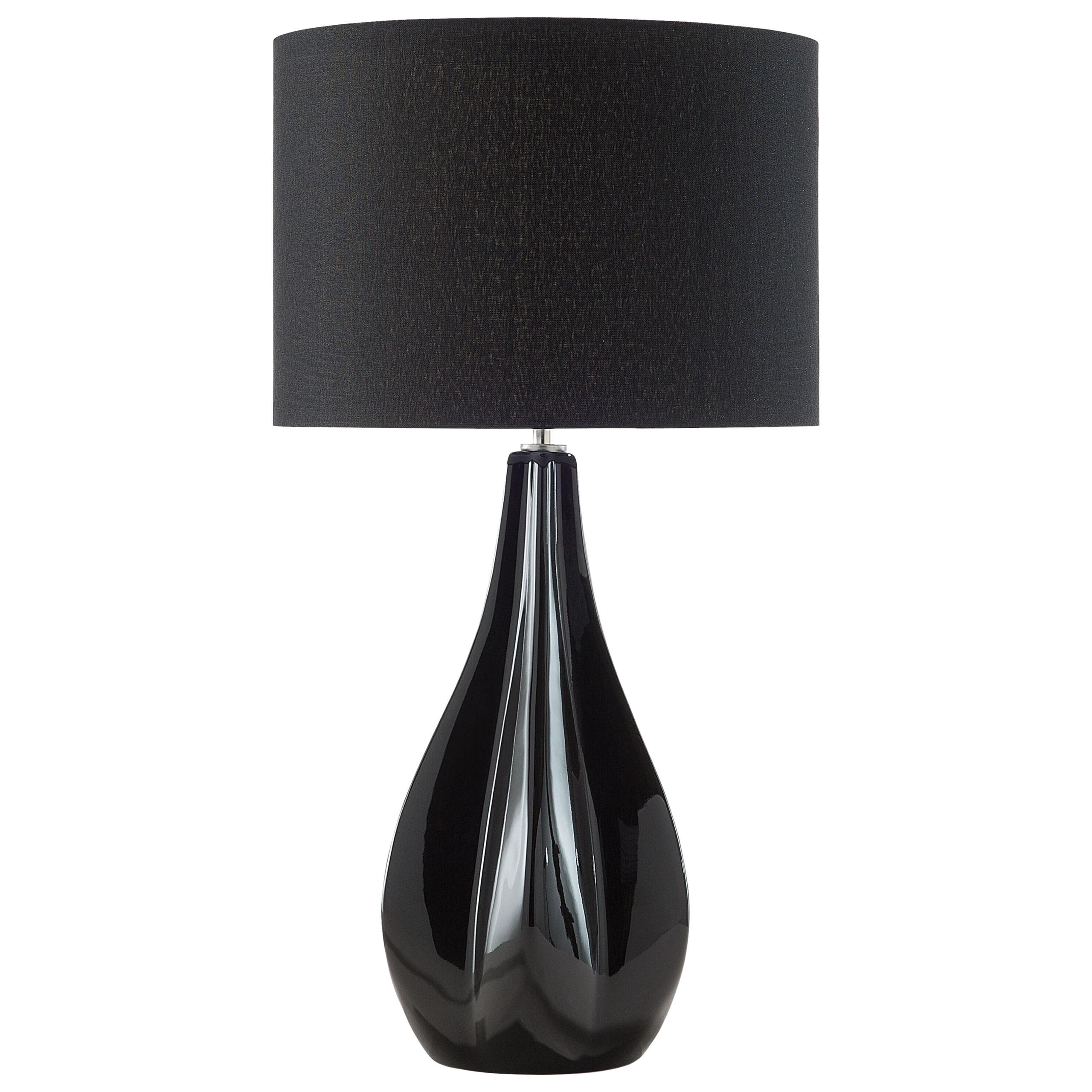 TISCHLAMPE Santee 32/32/60 cm - Schwarz, Keramik (32/32/60cm) - Beliani