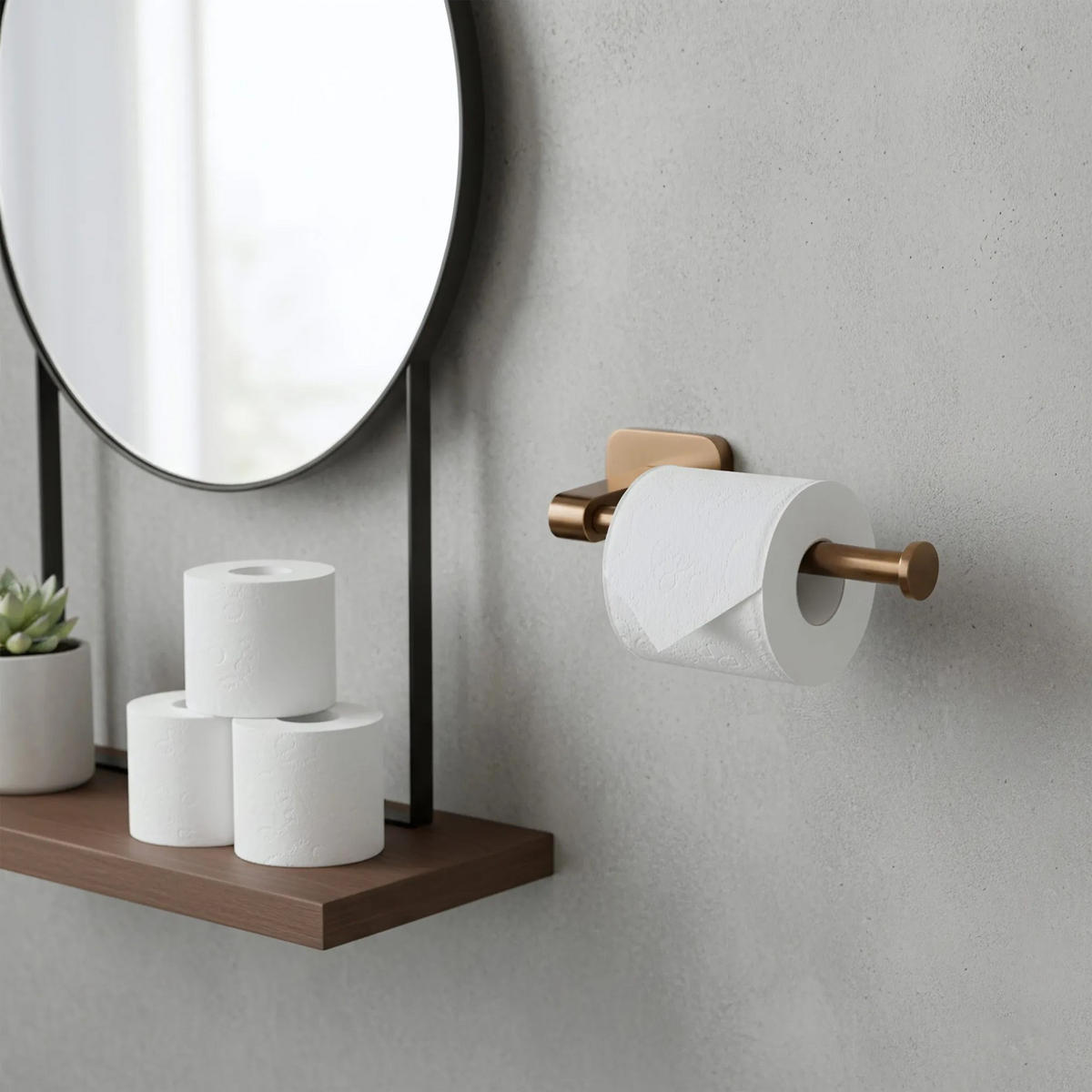 HALTER Für Toilettenpapier Rea 5909 Nico Brush Copper - Kupferfarben, Metall (7/4/18cm) - REA