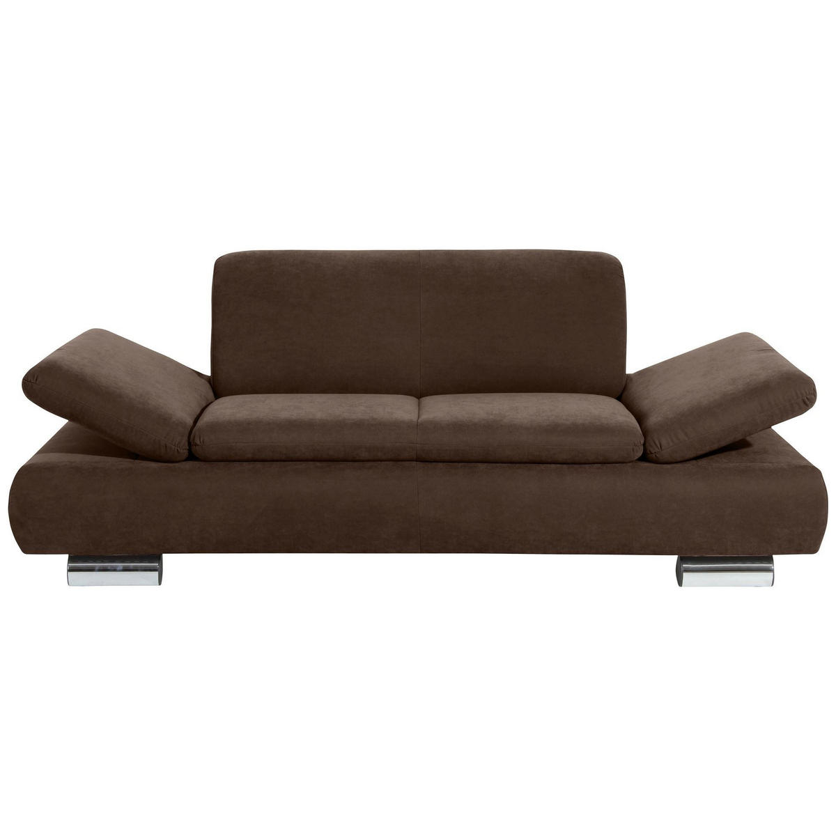 SOFA 2-Sitzer Kaye Bezug Veloursstoff Metallfuß verchromt / braun - Braun, Kunststoff (190/76/90cm) - 58aufmkessel