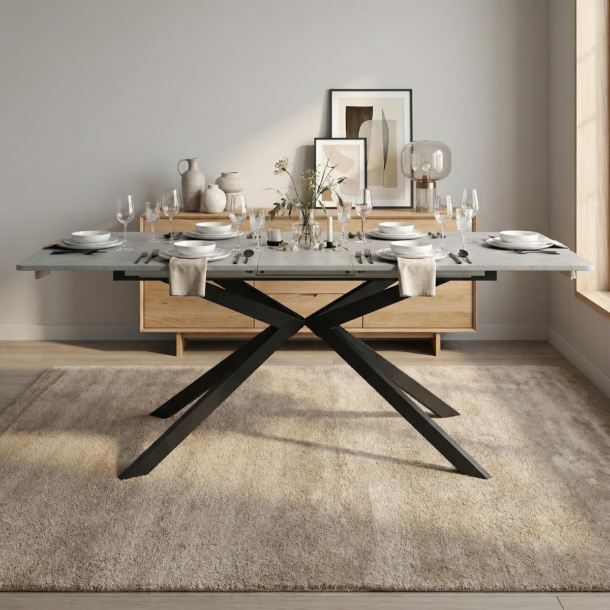 ESSTISCH ausziehbar 150–180 cm in Marmor-Optik - Grau, Holzwerkstoff (70/180/76cm) - Urban Meuble