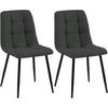 STUHL 2er Set Stoff Dunkelgrau - Dunkelgrau/Schwarz, Textil/Metall (45/84/55cm) - CLP