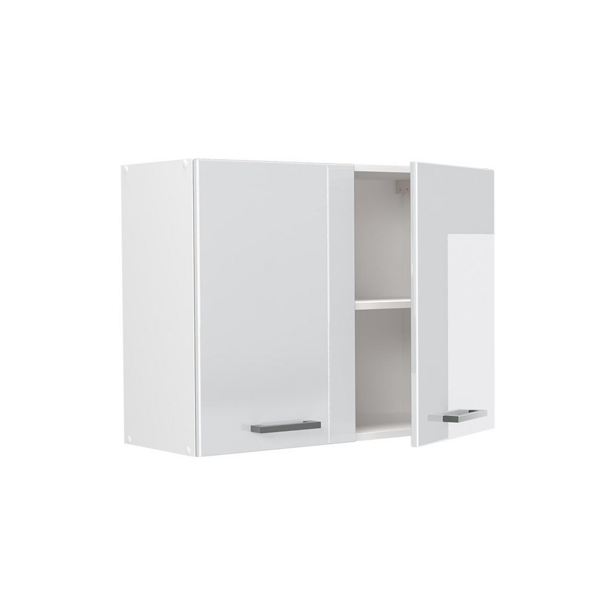 KÜCHENGLASSCHRANK R-Line, Weiß Hochglanz/Weiß, 80 cm - Weiß Hochglanz/Weiß, Holzwerkstoff (80/60/31cm) - Vicco