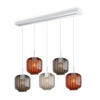 HÄNGELEUCHTE Velo 5-flammig Mehrfarbig Ø 20cm - Multicolor/Weiß, Glas (20/20/20cm) - s.luce