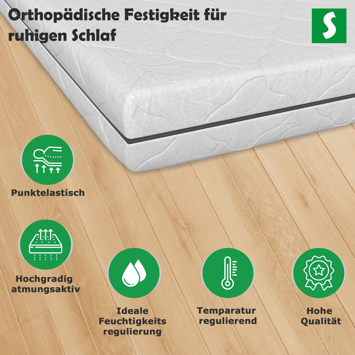 TASCHENFEDERKERNMATRATZE 140x200 cm - Weiß, Textil (140/200cm) - Schlaftroll