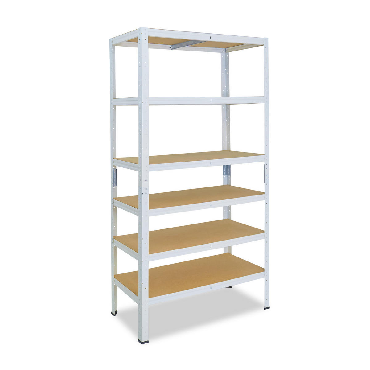 SCHWERLASTREGAL HOME 230x90x50 cm in weiß mit 6 Böden und 145 kg Traglast pro Boden - Creme, Metall (90/230/50cm) - shelfplaza