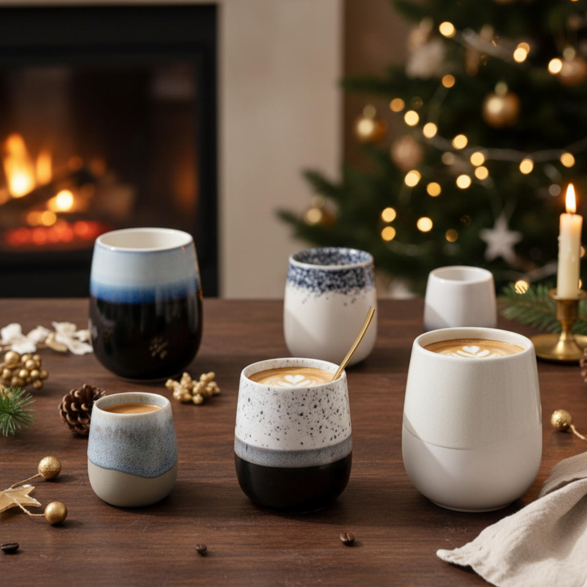 KAFFEEBECHER SIENA - 6 teilig aus Steingut 215 ml - Multicolor, Stein (0.215L) - Sänger