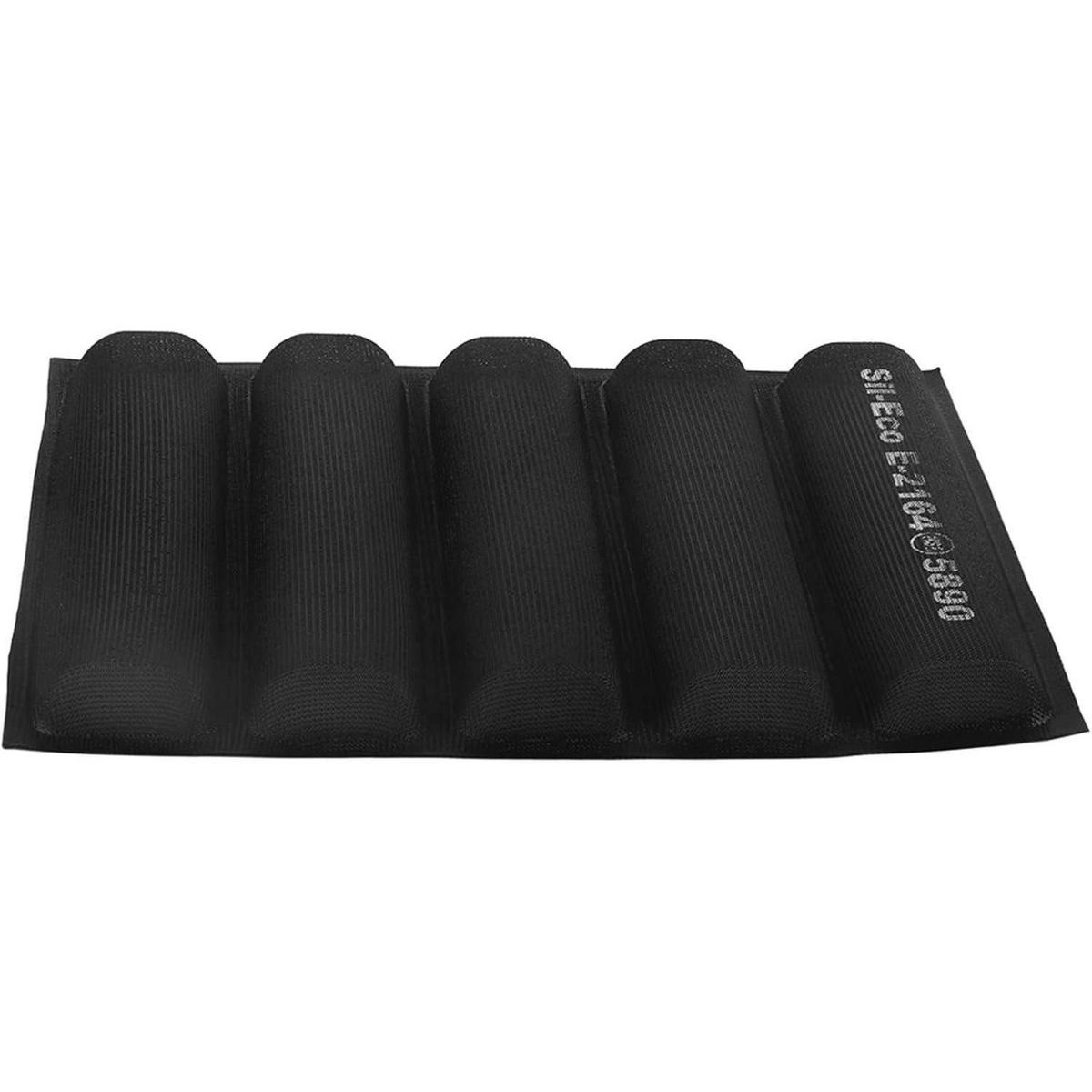 BACKFORM Silikon Baguetteblech 5 Laib Antihaft - Schwarz, Kunststoff (33/9/44cm)