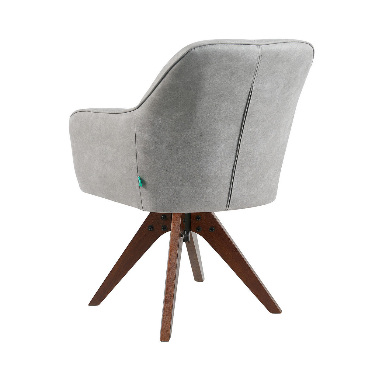 ARMLEHNSTUHL Mika-Noah 2er-Set - Nussbaumfarben/Hellgrau, Eichenholz/Holz (60/87/65cm) - DUBI Möbel