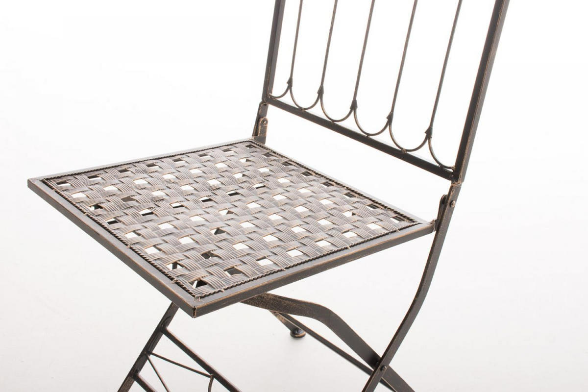 GARTENKLAPPSTUHL Metall Bronze - Bronzefarben, Metall (40/95/40cm) - CLP
