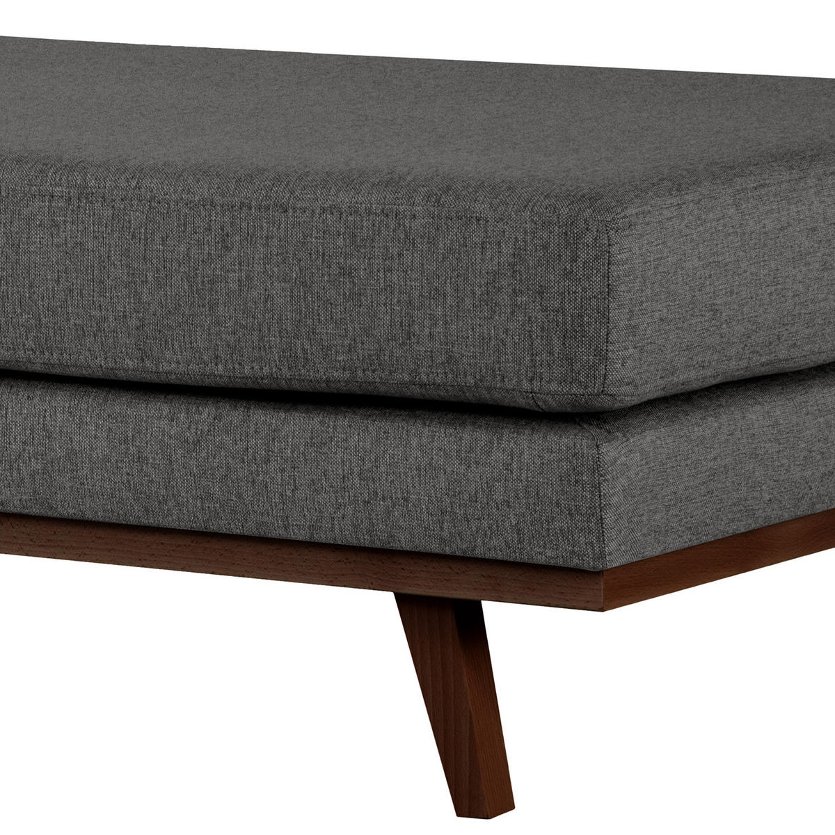 HOCKERBANK - Dunkelgrau/Buchefarben, Buchenholz/Textil (180/43/81cm) - home24