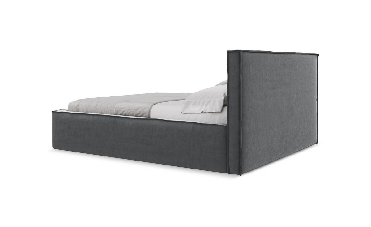 POLSTERBETT mit Bettkasten und Lattenrost 190x215 Beige - Beige/Schwarz, Kunststoff/Textil (140/200cm) - Makamii