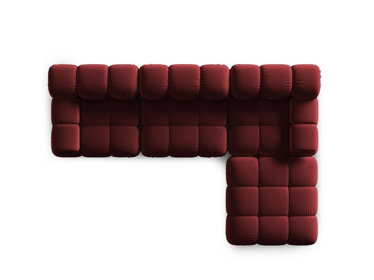 MODULARES-SOFA Bellis aus Samt dunkelrot 4 Sitzplätze - Dunkelrot, Textil (188/63/282cm) - Micadoni
