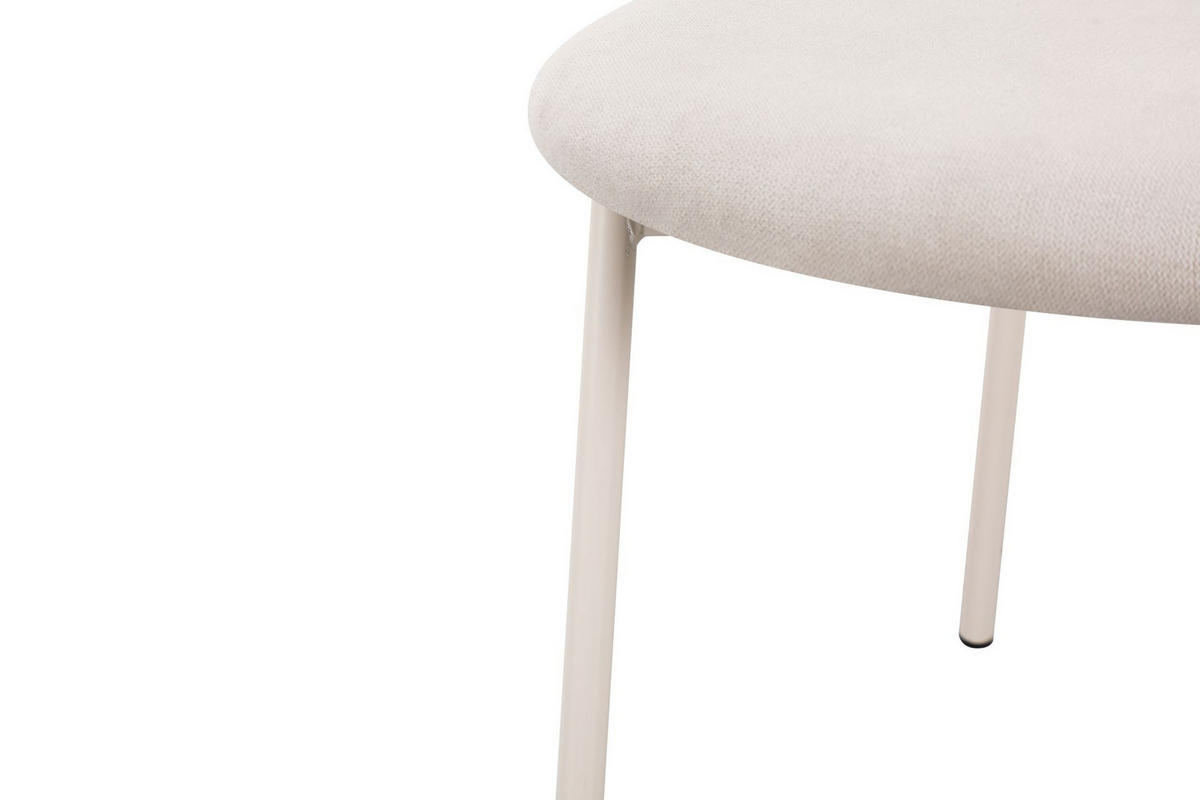 POLSTERSTUHL Broctalm Hellbeige - Ecru/Beige, Textil/Metall (49/79/46cm) - Selsey