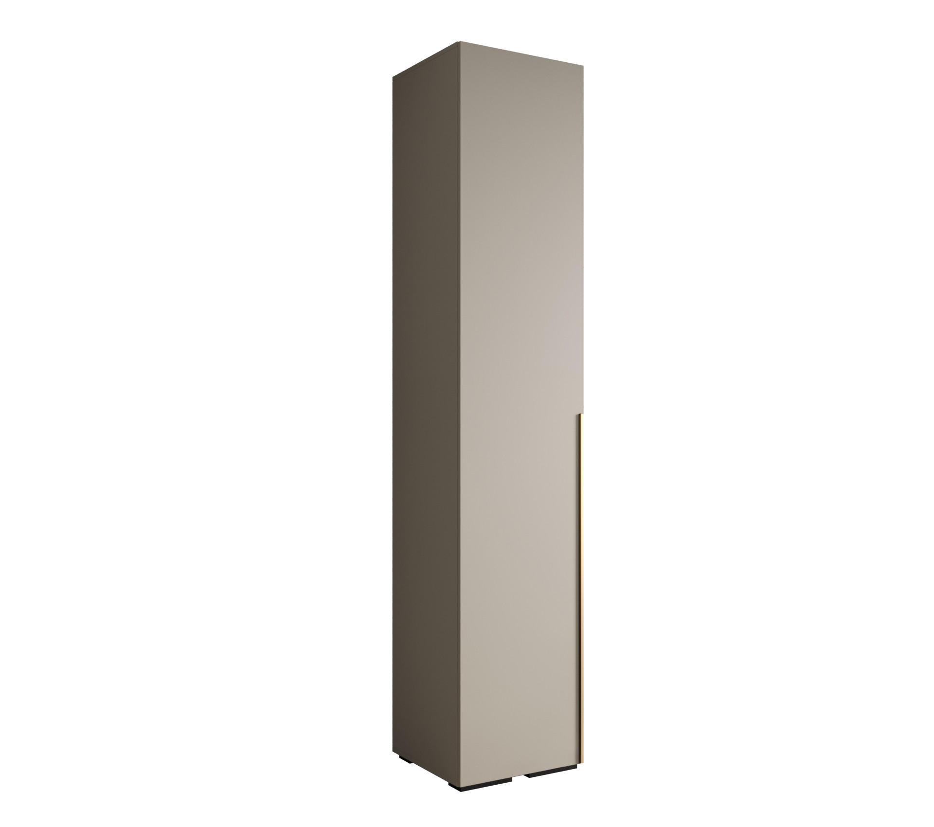 DREHTÜRENSCHRANK 236.7/50/47 1-türig - Kaschmir/Goldfarben, Holz/Metall (50/236.7/47cm) - MÖBEL KRYSPOL