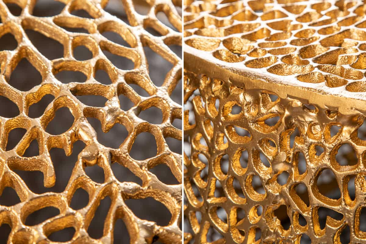 COUCHTISCH ABSTRACT LEAF Metall Gold 80 cm - Goldfarben, Metall (78/80/41cm) - riess-ambiente