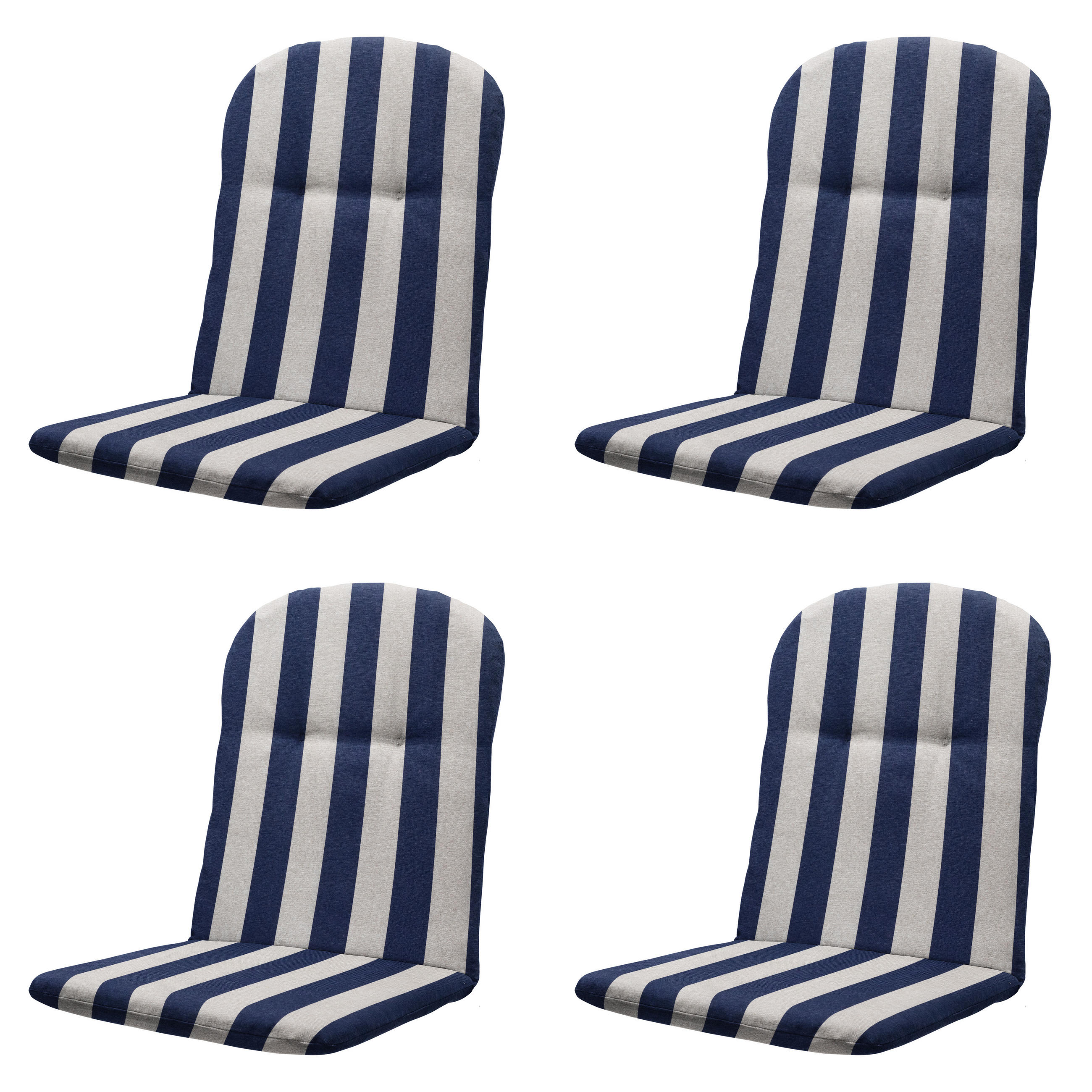 GARTENSTUHLKISSEN Amora - Blau - 45/45/3,5 cm - 4er-Set - Blau, Textil (45/3/45cm) - Madison