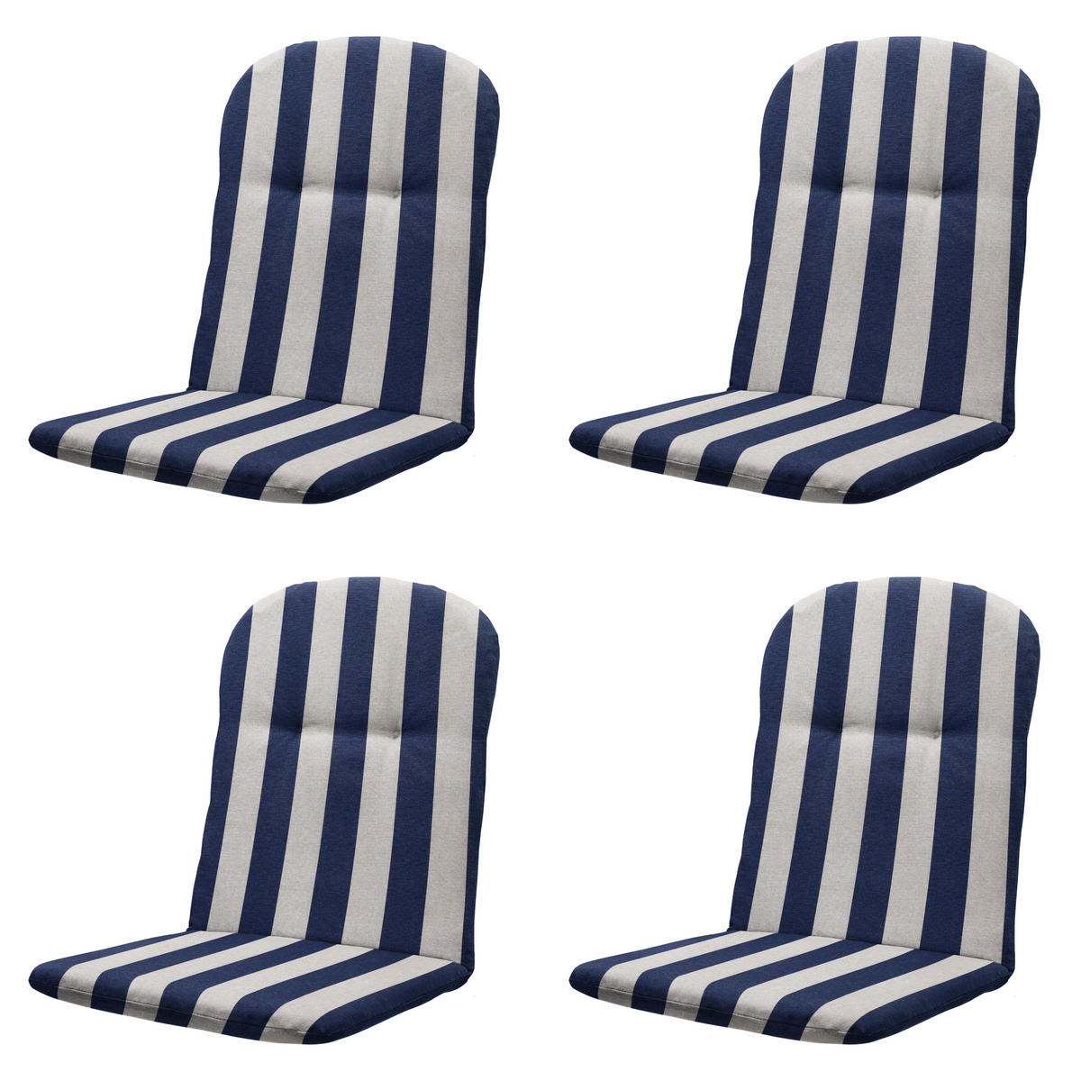 GARTENSTUHLKISSEN Amora - Blau - 45/45/3,5 cm - 4er-Set - Blau, Textil (45/3/45cm) - Madison