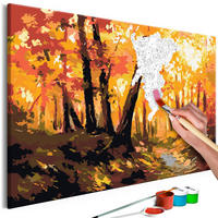 MALEN NACH ZAHLEN 50/40 cm - Braun/Orange, Textil (1.4/40cm) - KUNSTLOFT