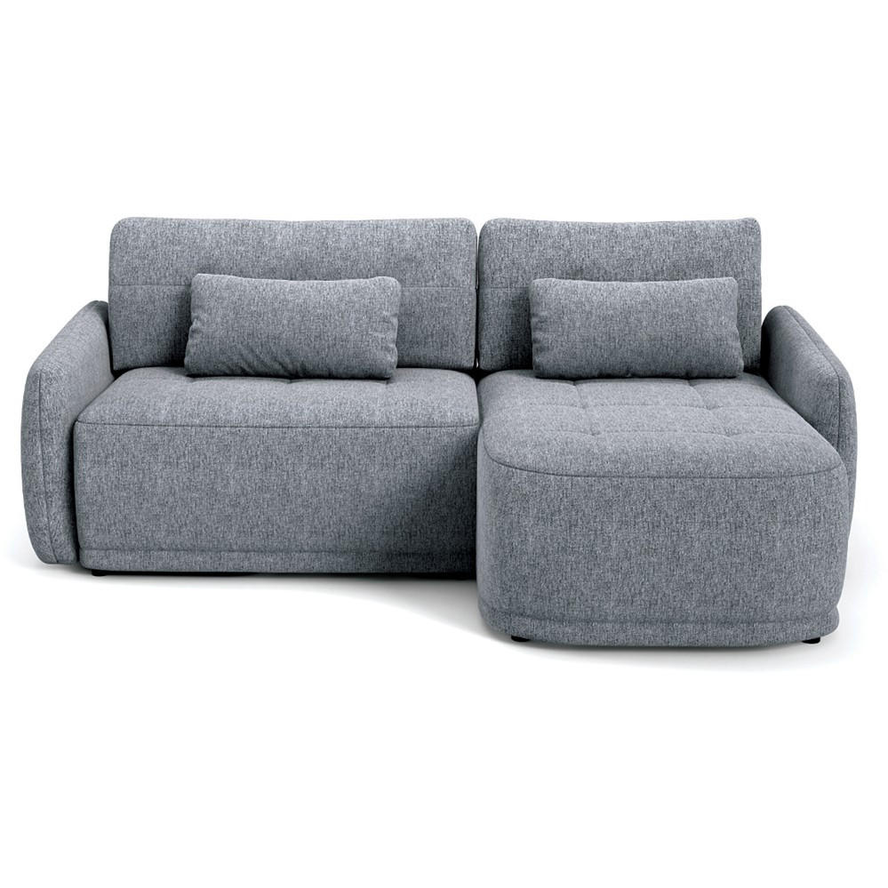 ECKSCHLAFSOFA Kavi mit Bettkasten, universelle Ottomane, Grau - Grau, Textil (240/167cm) - Beautysofa