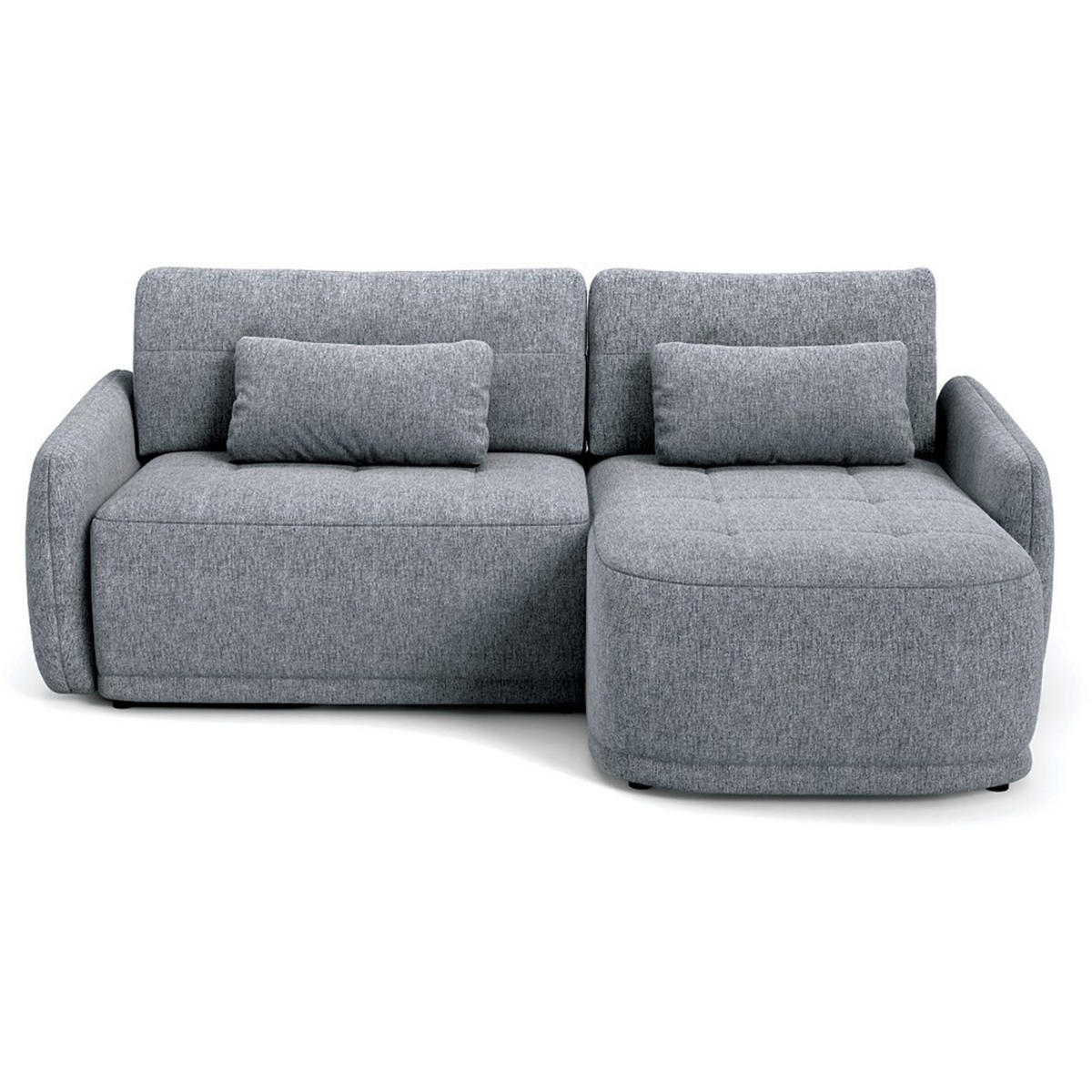 ECKSCHLAFSOFA Kavi mit Bettkasten, universelle Ottomane, Grau - Grau, Textil (240/167cm) - Beautysofa