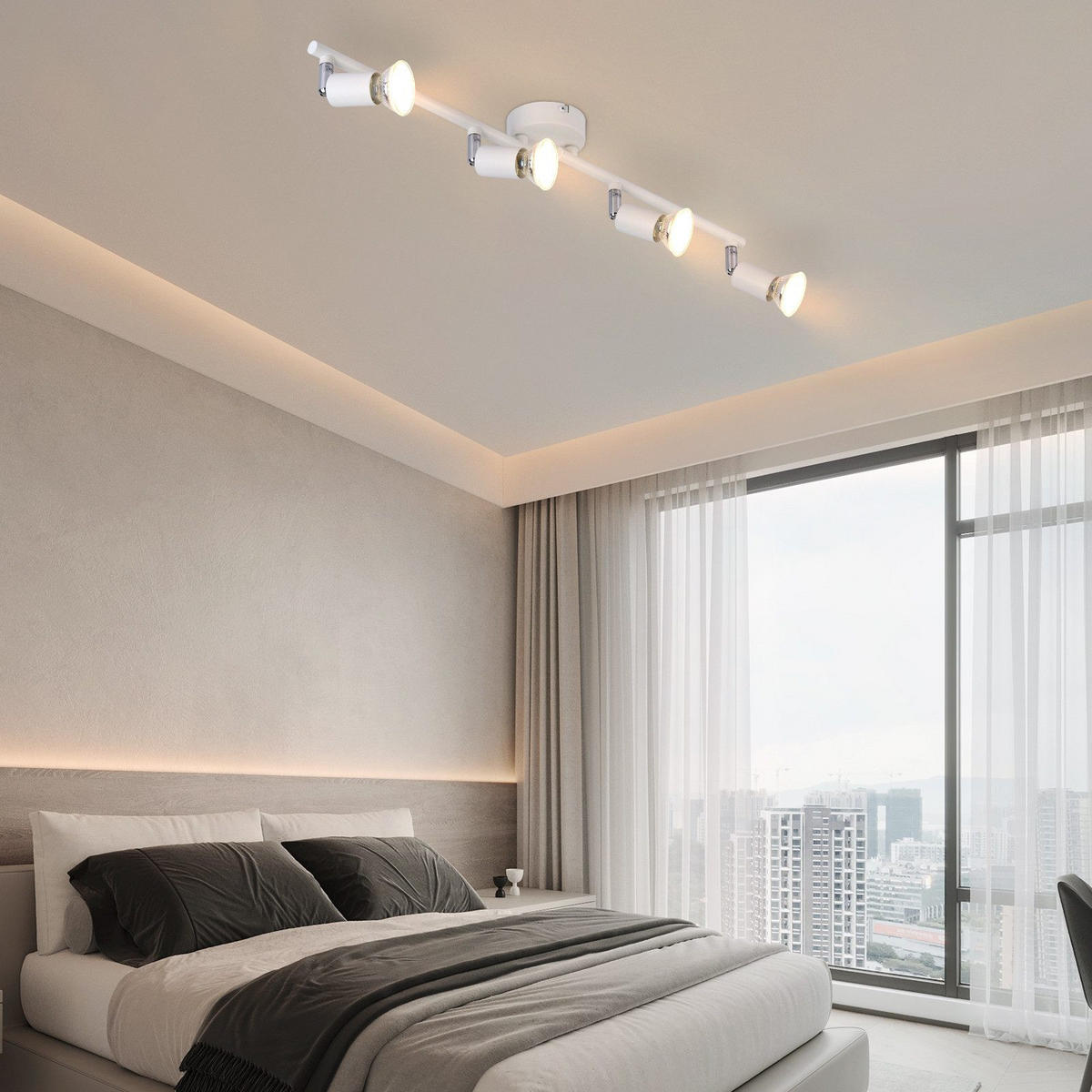 STRAHLER Flensburg 4-flammig 60/8/13.5 cm - Weiß, Metall (60/8/13.5cm) - Nettlife