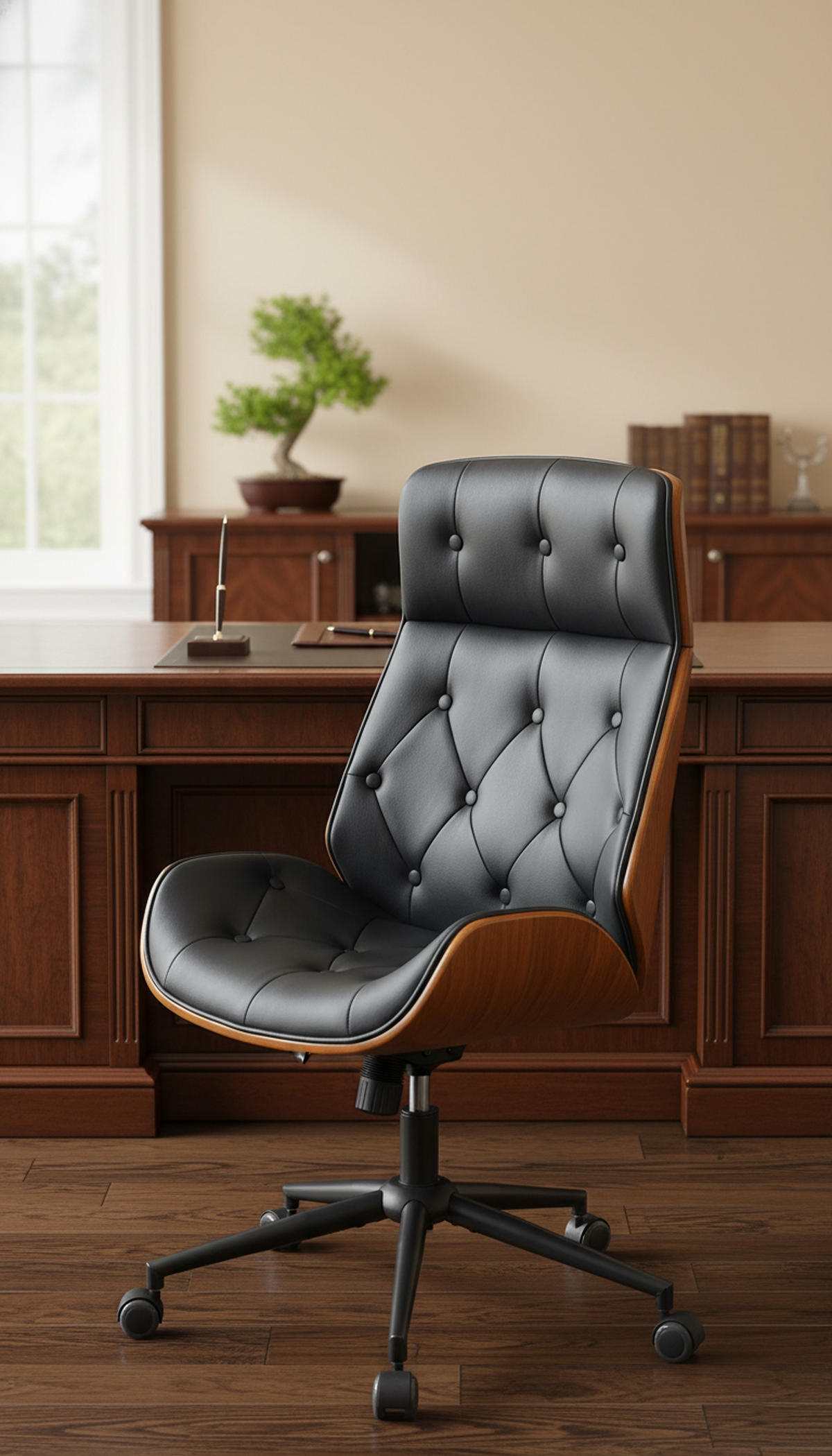 BÜROSTUHL Drayk walnuss/schwarz schwarz - Schwarz, Metall (58/120/66cm) - TPFLiving
