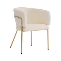 ESSZIMMERSTÜHLE Beige Kunstfell mit Metallbeinen - Beige/Goldfarben, Textil (57/77/57cm) - Urban Meuble