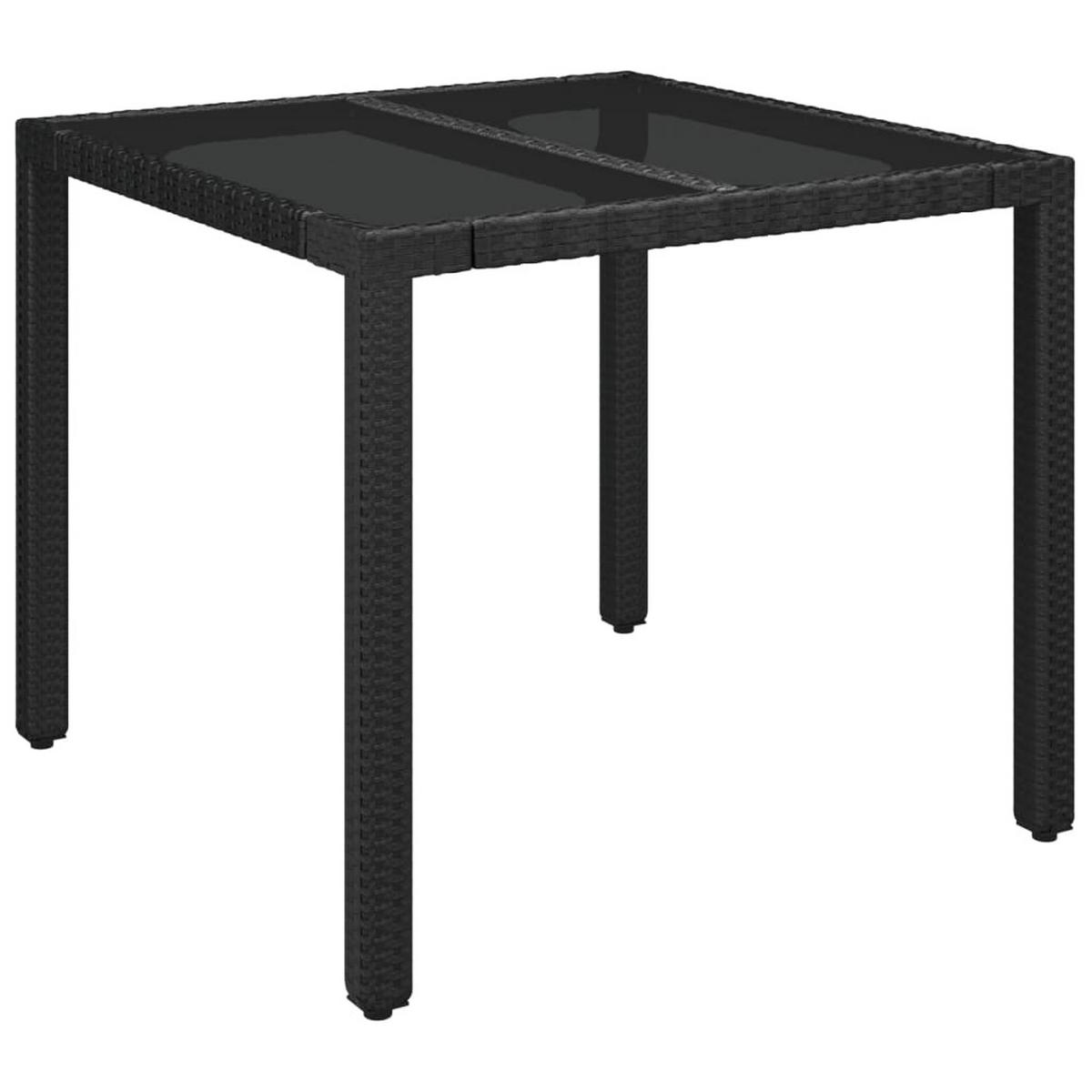 GARTEN-ESSGRUPPE 3-teilig Mit Kissen Schwarz Poly Rattan - Schwarz, Kunststoff - vidaXL