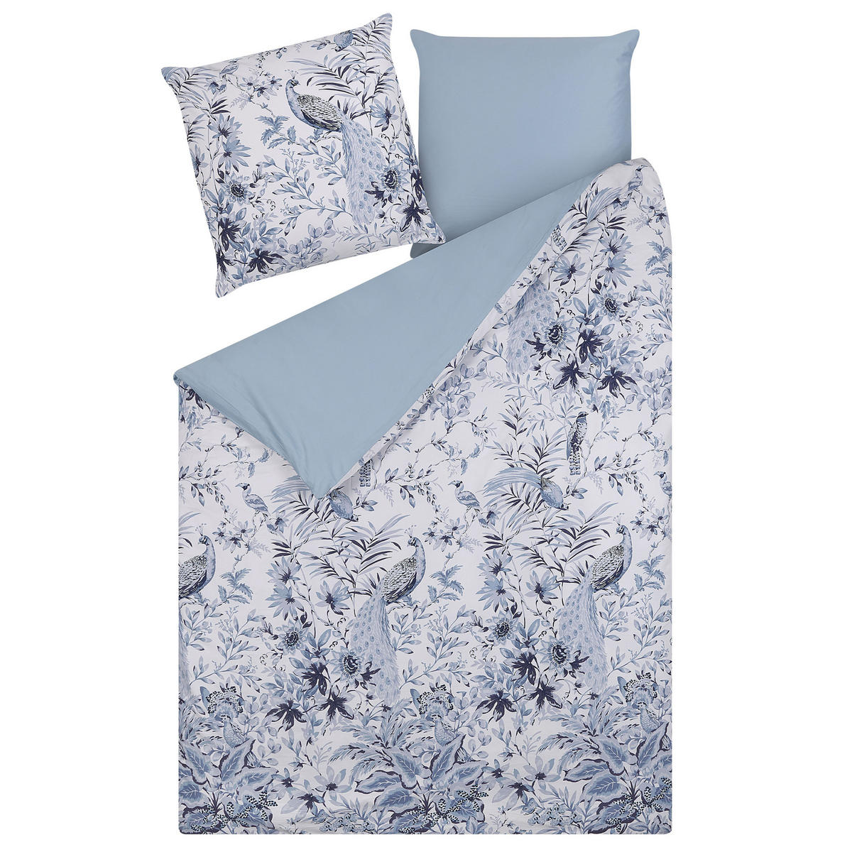 BETTWÄSCHE SET Ballard 155x220 cm - Blau, Textil (155/220cm) - Beliani