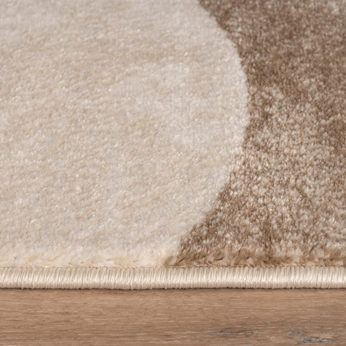 TEPPICH Kurzflor Abstrakt Wohnzimmer schmutzabweisend Beige Rechteckig 120x160 - Beige, Textil (120/160cm) - KADIMA DESIGN