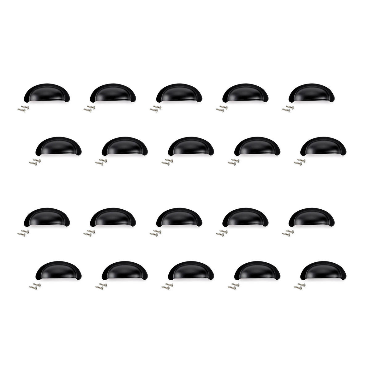 MÖBELGRIFFE Marrakesch, L77mm, 64mm Achsenabstand, Zamak, Schwarz 20er-set - Schwarz, Kunststoff (7.7/4/2.75cm) - EMUCA