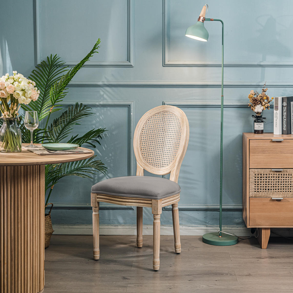 STUHL 2er-Set Holz Grau - Grau, Holz (50/95/58cm) - Nordlys