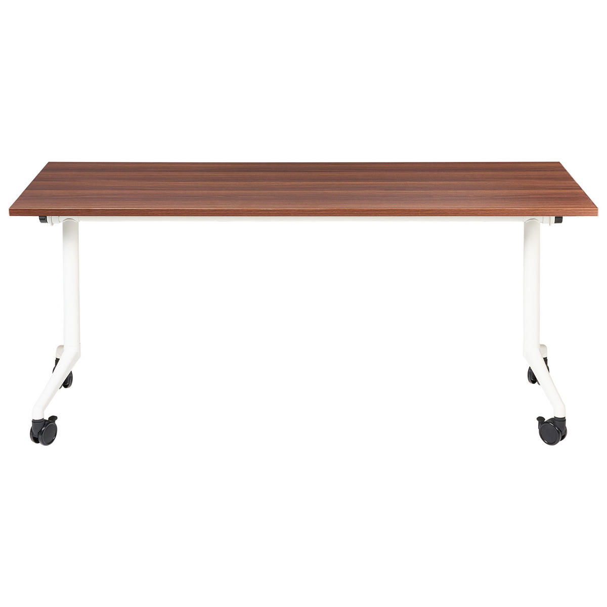 SCHREIBTISCH Zusammenklappbarer Dunkelbraun 160/60 cm Cavi - Braun/Weiß, Holzwerkstoff (60/160/73cm) - Beliani