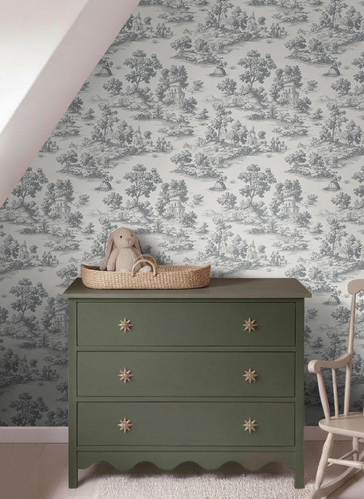 TAPETE Toile de Jouy 53 cm x 10 m - Grau, Papier (53/1000cm) - Sanders & Sanders