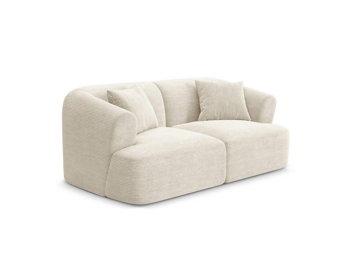 MODULARES-SOFA Campi aus Cord elfenbein 2 Sitzplätze - Ecru, Textil (90/70/180cm) - Cosmopolitan Design