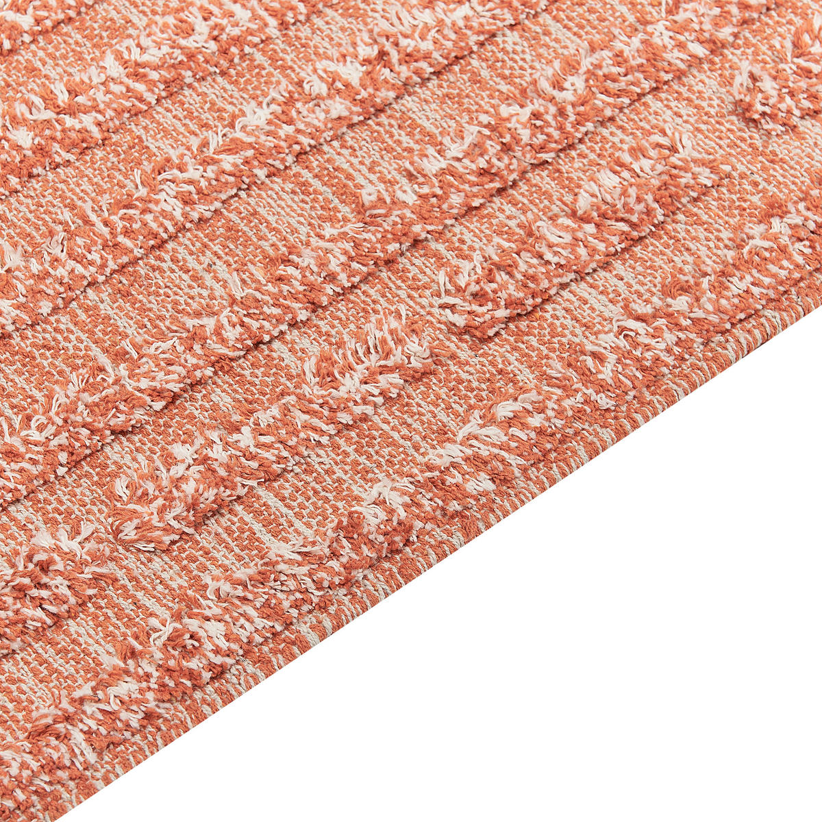 KURZFLOR-TEPPICH Mugla 200/140 cm - Orange, Textil (140/200cm) - Beliani