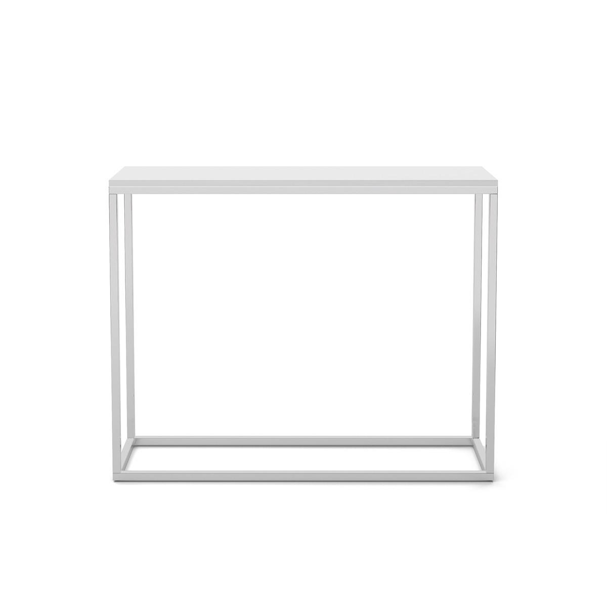 KONSOLENTISCH Well 100 Weiß, Verchromte Beine - Chromfarben/Weiß, Holzwerkstoff/Metall (25/100/80cm) - Bettso