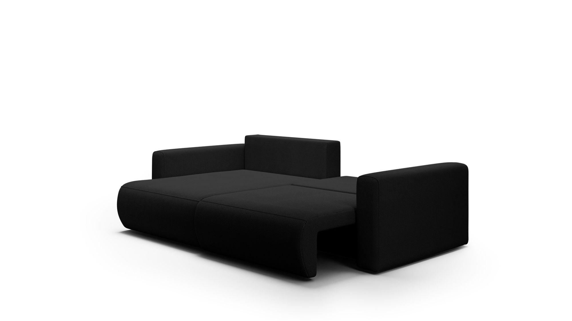 Thumbnail - Fun Möbel Ecksofa, Schwarz, Textil, Ottomane links, 240x149 cm, Wohnzimmer, Sofas & Couches, Wohnlandschaften, Ecksofas