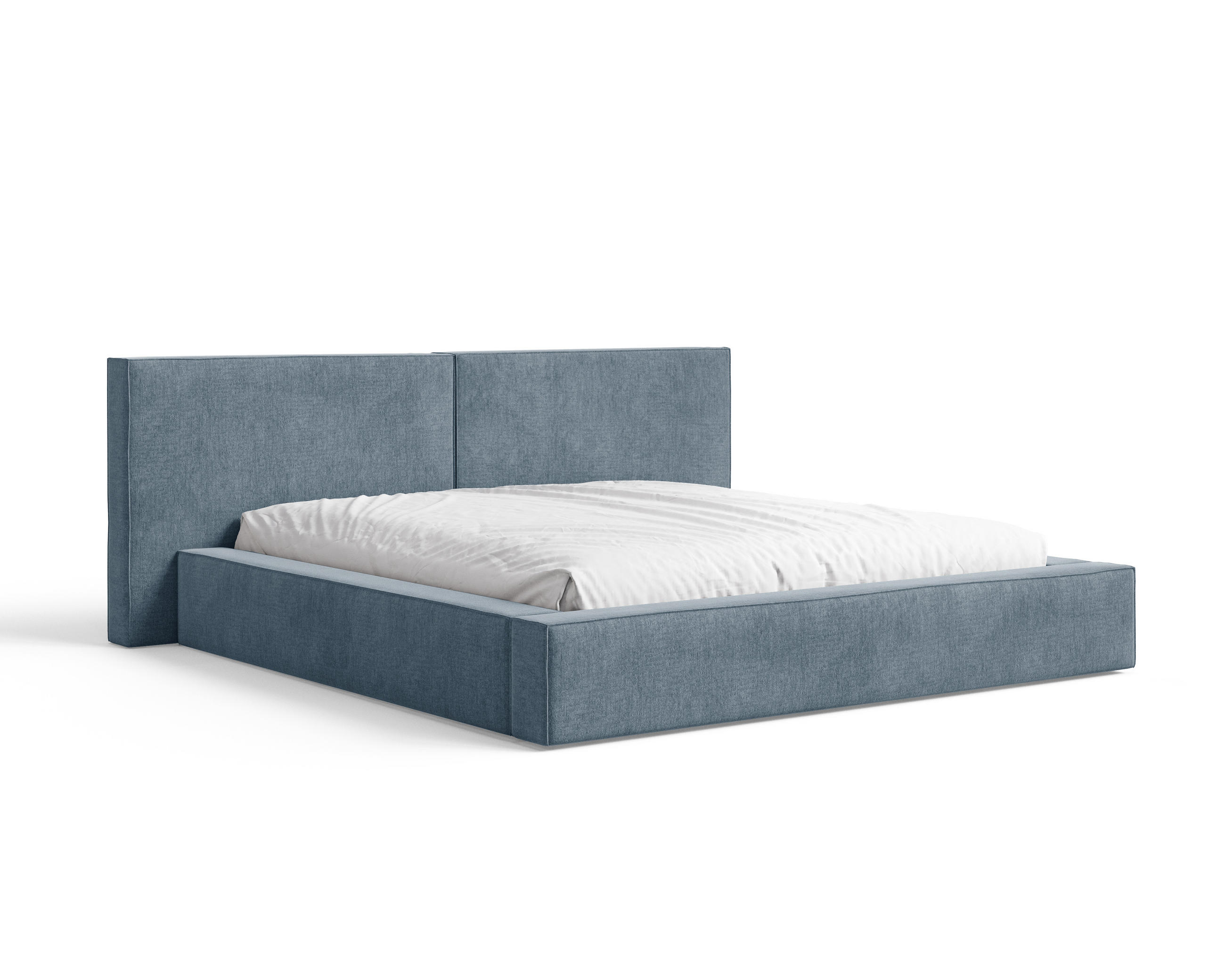 POLSTERBETT 06 140x200 cm – Tresor - Bett mit Bettkasten, Metall-Lattenrost - Blau, Holz (140/200cm) - ROYAL24_MARKT