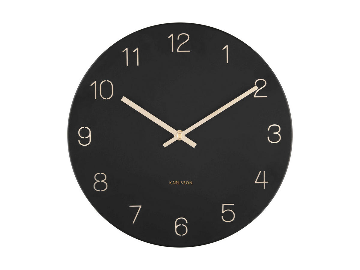 WANDUHR Schwarz 30x30cm - Schwarz, Metall (30/30/4cm) - ONZENO