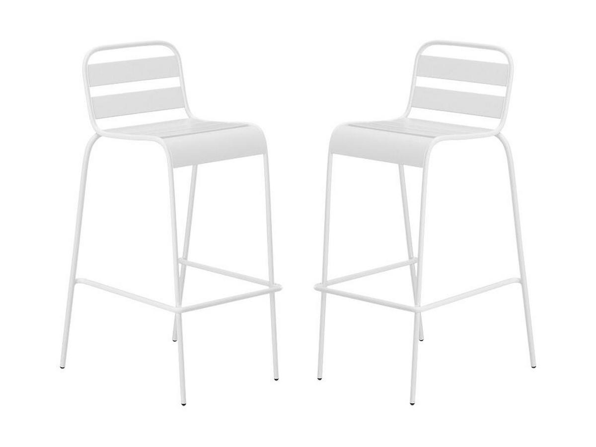 GARTENBAR - 2 -Sitzer - Stahl - weiß - MIRMANDE - Weiß, Metall - Vente-Unique