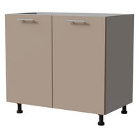 KÜCHENUNTERSCHRANK Brerra D11/90 Korpus grau / Front RAL 1019 graubeige Matt 90 / 50 / 82 cm - Graubraun/Grau, Holz/Holzwerkstoff (90/82/50cm) - Feldmann-Wohnen